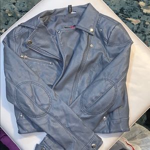 Faux leather biker jacket